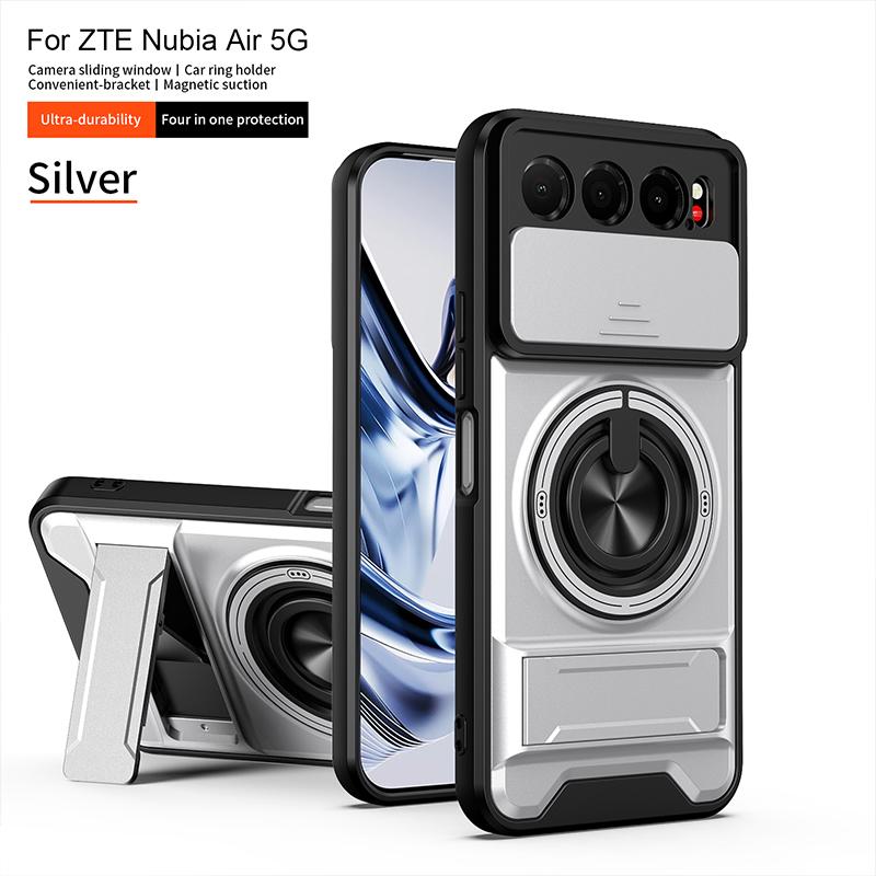 Slide Camera Cover for ZTE Nubia Air 5G Case With Built-in Ring Stand and Folding Stand