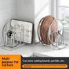 Stainless Steel Cutting Board Rack Countertop Space Saving Drain Holder for Kitchen Tableware Organization