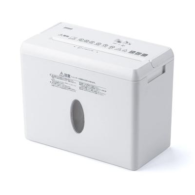 SANWA DIRECT Destruidora de Cartões Contínua de Mesa 8L, Elétrica, Corte Cruzado, Destruidora de 4 Folhas, Capacidade, Uso de 2 Minutos, Grampos, Compatível, Compacta, Branca,