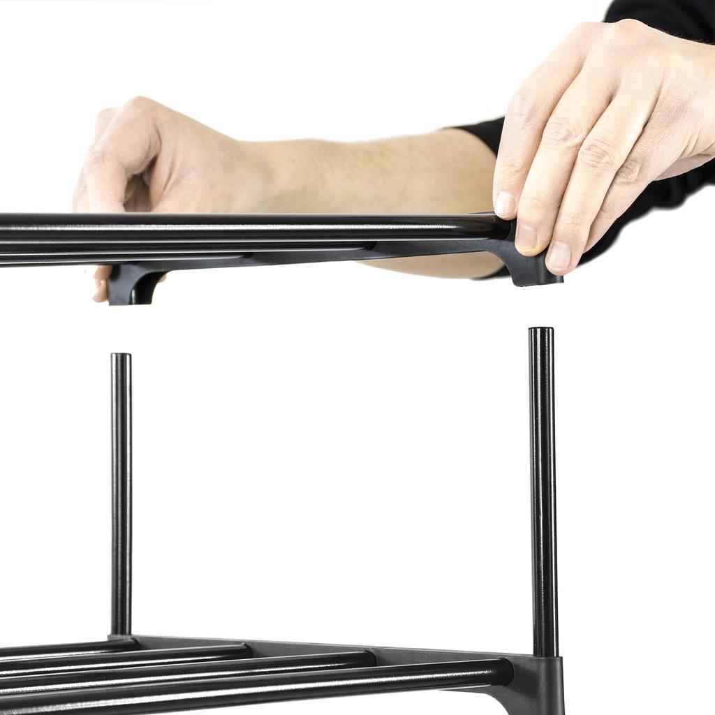 Slim Shoe Cabinet, Metal Shelf, Foldable Shoe Rack, Black Frame
