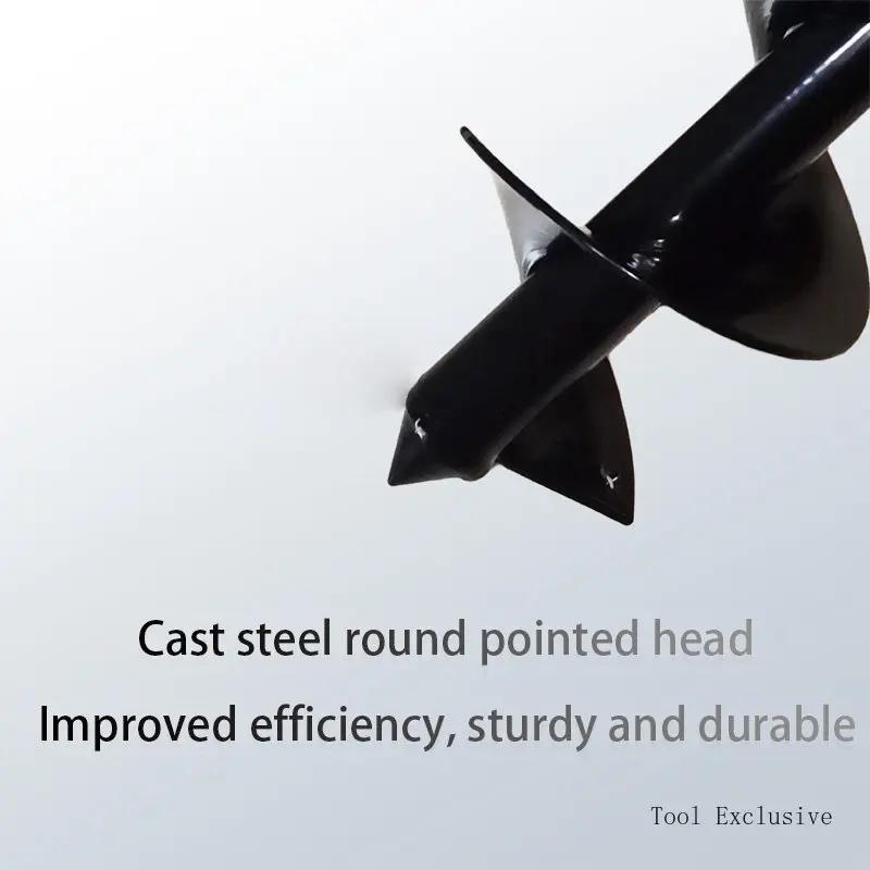 Burghiu Manual pentru Găuri de Stâlpi, cu Bit în Formă de T și Mâner Anti-Alunecare, pentru Săpat Rădăcini de Buruieni, Plantat, Cultivat Adânc