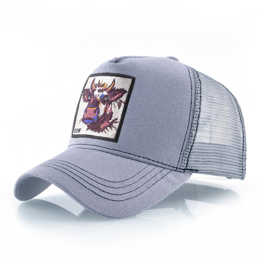 Atmungsaktive Mesh Baseball Cap Männer Neue Mode Trucker Caps Frauen Snapback Hip Hop Knochen Casquette Mit Kuh Patch Vier Saison hüte