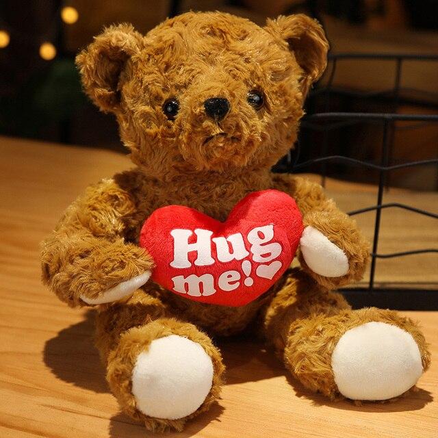 Kawaii Hug Sweater Teddy Bear Plush Dolls Lovely Bear with Clothes Holding Heart Pillow Nice Wedding Valentine 'S Gifts
