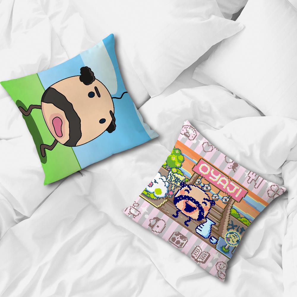 Pixel funny cartoon game art O-Oyajitchi cushion cover soft Pillow Case for Sofa Living Room Home office Decor Protective Covers