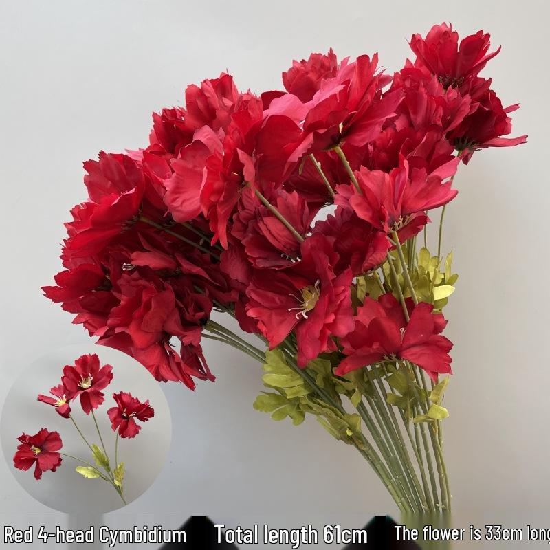 Shunran Dark Red Wine Artificial Wedding Flowers for Chinese Engagement Décor & Aisle Hanging Displays