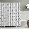 Tierprint Duschvorhang Dalmatiener Hunde Design In Schwarz Weiß Muster Für Badezimmer Dekoration Polyester Stoff Mit Hakenringen Set