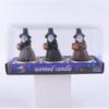 Set of 3 Halloween Themed Candle Ornaments Funny Black Cats Skull Pumpkin Witches Shape Candle for Home and Party Decors