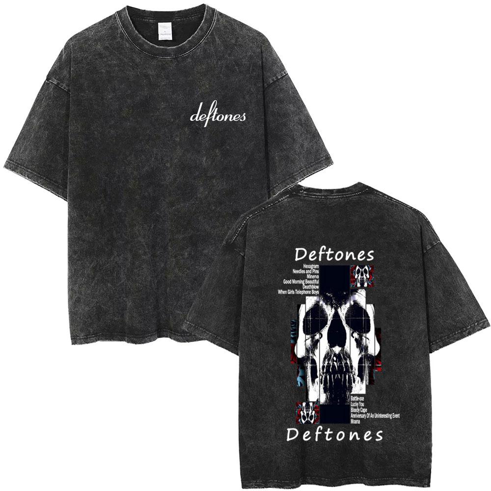 Benber vintage style Gewassen Vintage Deftones Diamond Eyes Album Grafisch T-shirt Mannen Vrouwen Retro Rock Pop Muziek T-shirts Heren Oversized Korte Mouw M