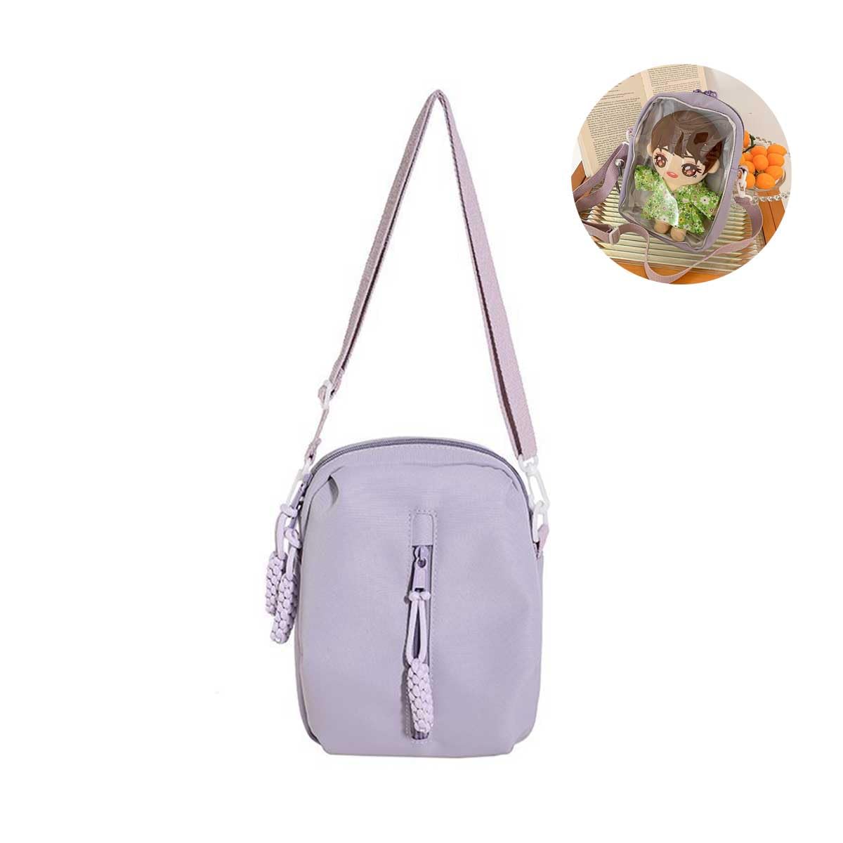 YQWIN Сумка-итай, маленькая прозрачная сумка-трансформер для плюшевых игрушек 20 см. Идеально подходит как сумка через плечо, плюшевый кошелек или сумка-кроссбоди.. Идеально для прогулок, кукла