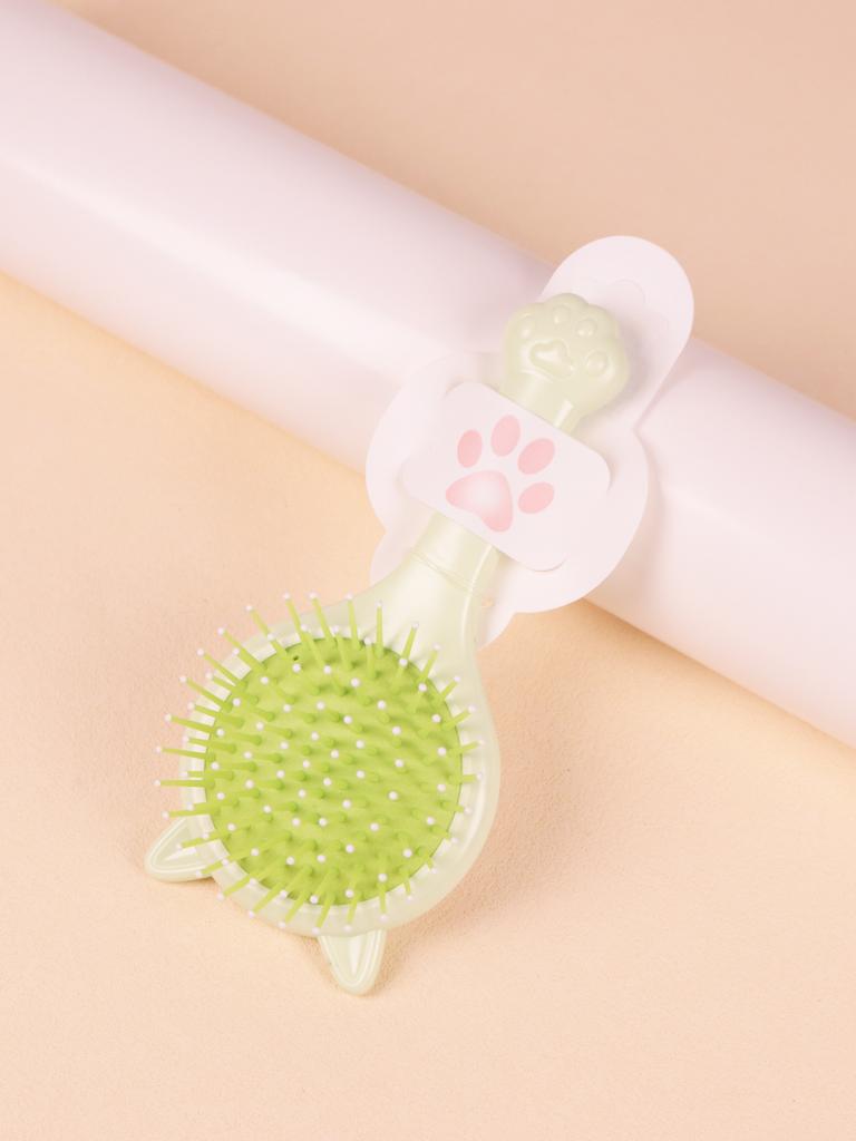 Portable Kawaii Cat Shaped Anti-static Airbag with Mirror Comb, Salon Hair Styling Airbag Mirror Comb Special for Real Hair Wigs