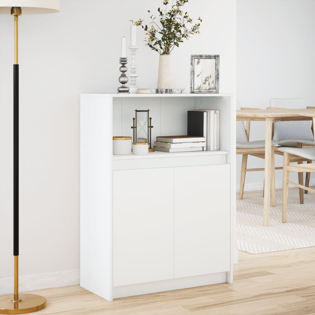 White LED Sideboard 72 X 34 X 100 Cm Engineered Wood