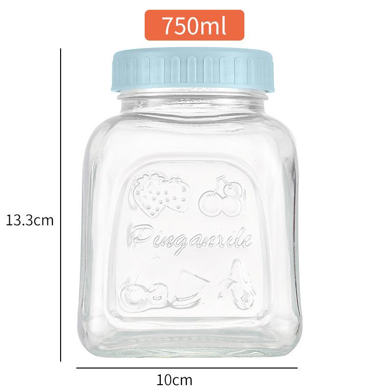 Macaron Color Series Glass Storage Jar - Sealed Container for Candy, Dried Fruit, Honey