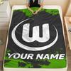 1 Stück Benutzerdefinierter Name VfL Wolfsburg Gemustert Flanelldecke Geeignet für Alle Jahreszeiten für Heimdekoration Wärme und Komfort Geschenke Feiertagsgeschenk_xia