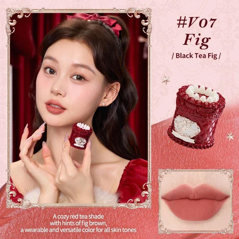 Flower Knows Клубничная Коллекция Cupid Кремовая Помада для Губ 5 мл Бархатный Тинт для Губ - Высокопигментированный Цвет Стойкая Матовая Помада горько отливом
