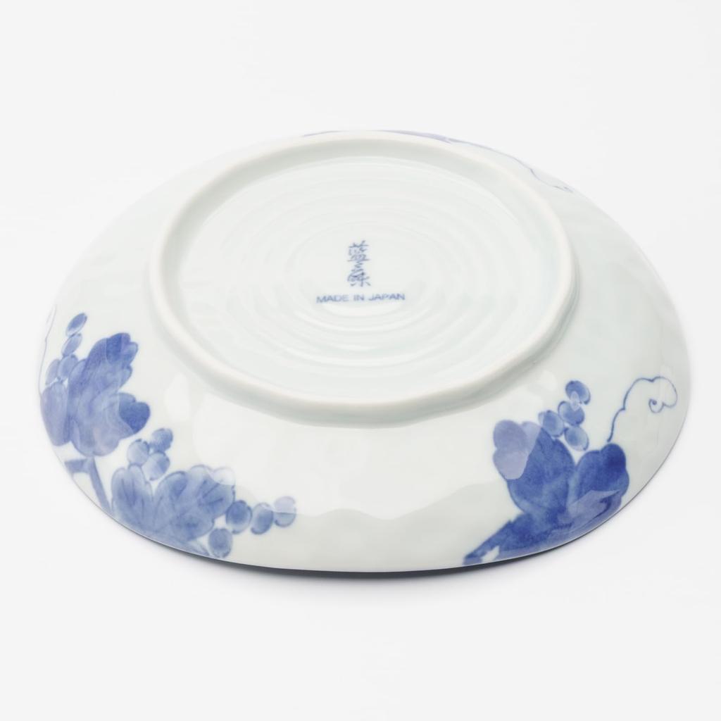 Mino Ware Dinnerware Set of Microwave and Dishwasher Made In Product Number 564601 "Indigo Grape" 5, 16.5cm Diameter, Safe, Japan,