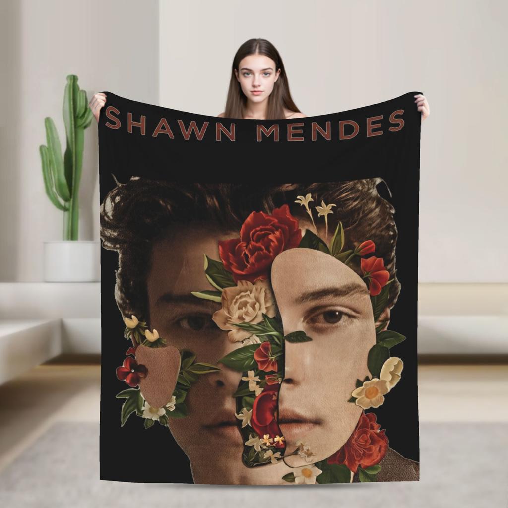 Warm Blanket Adult Decorative Rapper Shawn Mendes Throw Blanket Flannel Bedspread For Couch Chair Street Trend Sofa Bed Cover