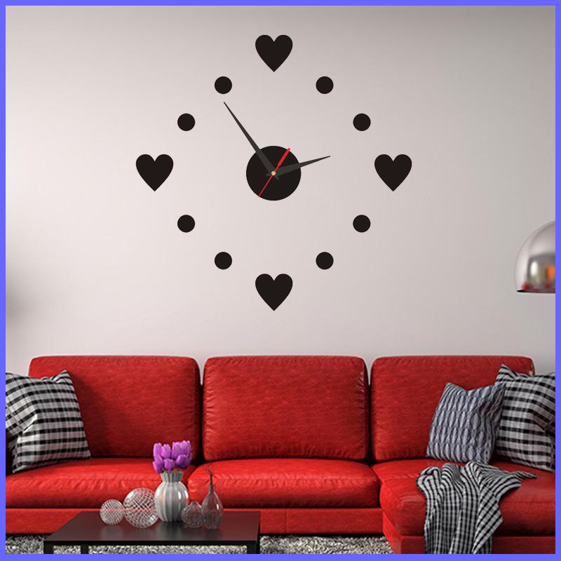 Креативные Простые Настенные Часы Сделай Сам Бесшумные Акриловые Настенные Часы Декоративные Часы Цифровые Настенные Часы Red