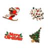 Yimu Alloy Christmas Brooch - Santa Claus & Tree Ornament Corsage