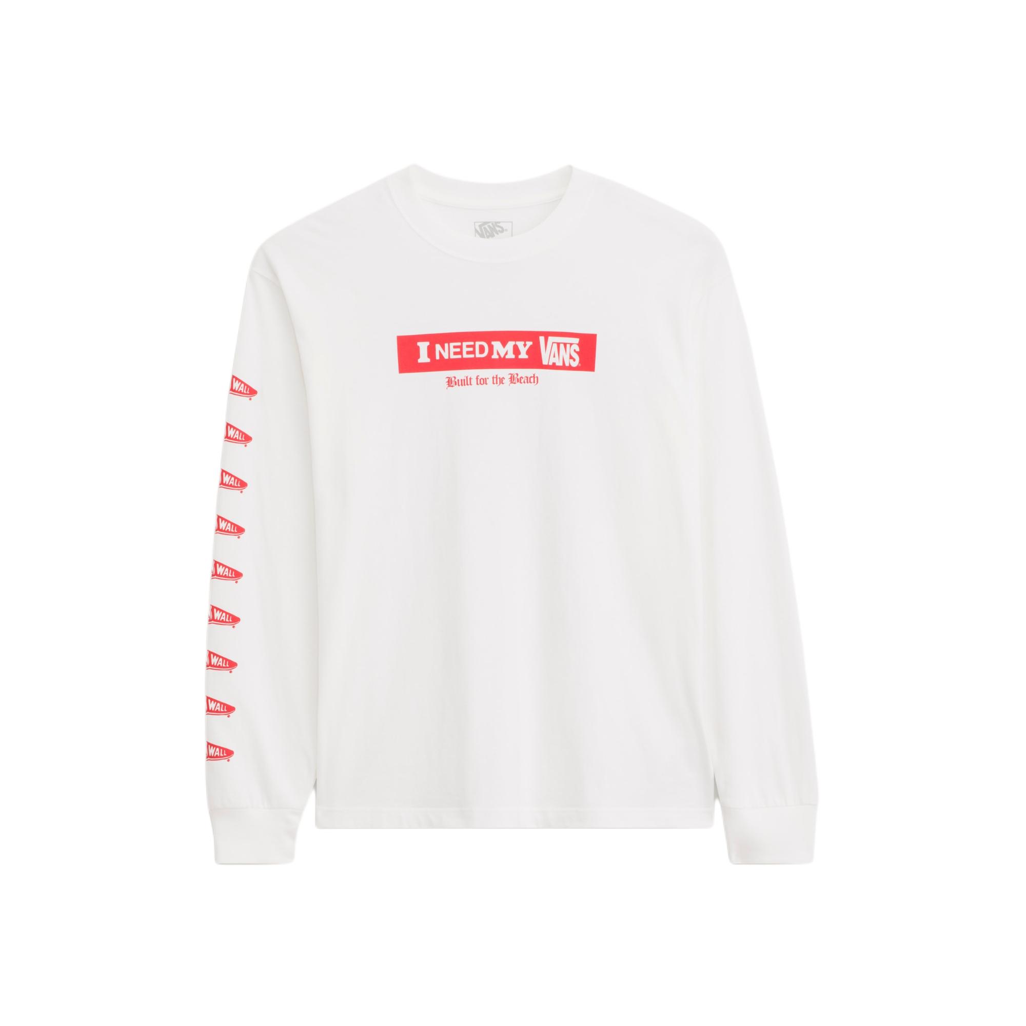 Vans Cotton Loose Long Sleeve Crew Neck T-Shirt Men tops White VN000SRDWHT L