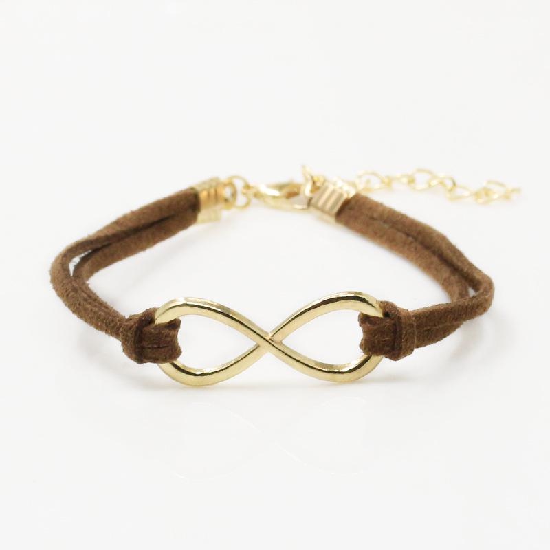 Fashion Symbol 8 Word Leather Rope Bracelet Personality Universal Bracelet Jewelry CLE