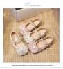 2026 Spring Girls' Princess Pearl Bow Leather Dress Shoes with Rhinestones - Korean Style, Soft Sole