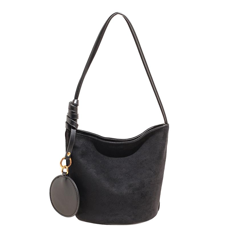 Korean niche ins suede suede surface retro bucket bag versatile shoulder messenger women tote bag