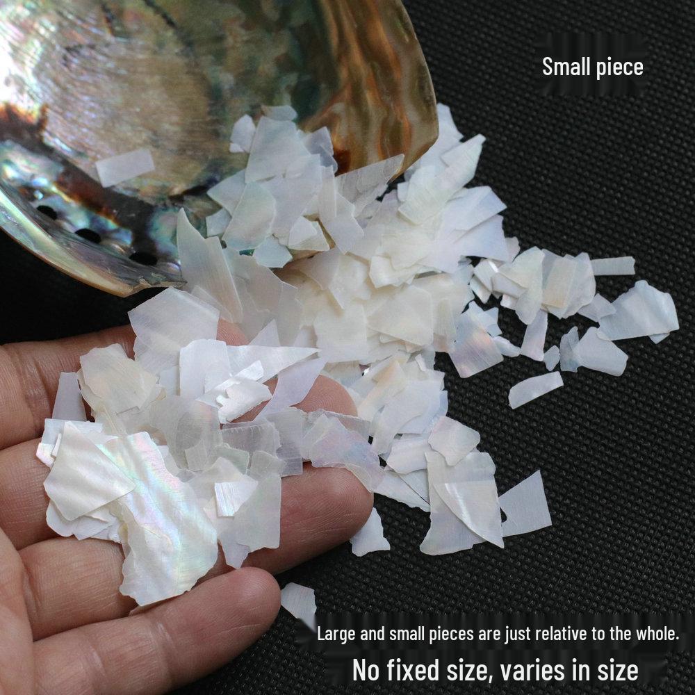 Iridescent Mother-of-Pearl White Shell Fragments for DIY Jewelry, Nail Art, and Phone Decoration