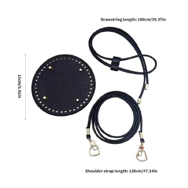 DIY Leather Handbag Making Kit Pu Leather Craft Sewing Bag Material Leather Knitting Crochet Making Set with Bag Bottom