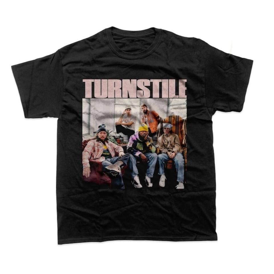 Collection Turnstile Band Cotton Gift for Fan S to 5XL Black T-shirt Unisex T-Shirt XL