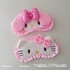 Adorable KT Melody Ruffle Plush Blackout Sleep Mask with Breathable Hot Compress for Children and Students