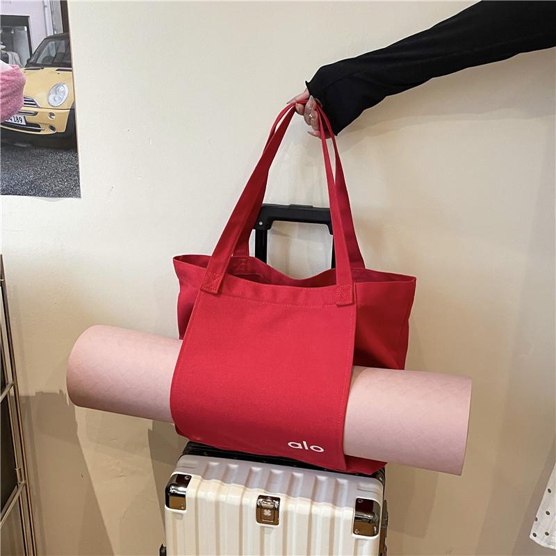 Unisex Große Canvas Yoga Tragetasche – Personalisiert, Einseitige Schultertasche zum Einkaufen oder für Fitness