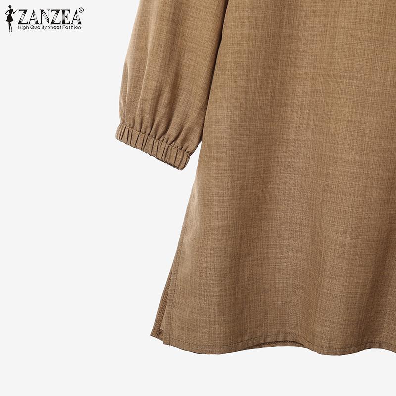 ZANZEA Women Long Sleeve Blouse and Pleated Skirts Casual Two Piece Suit Sets