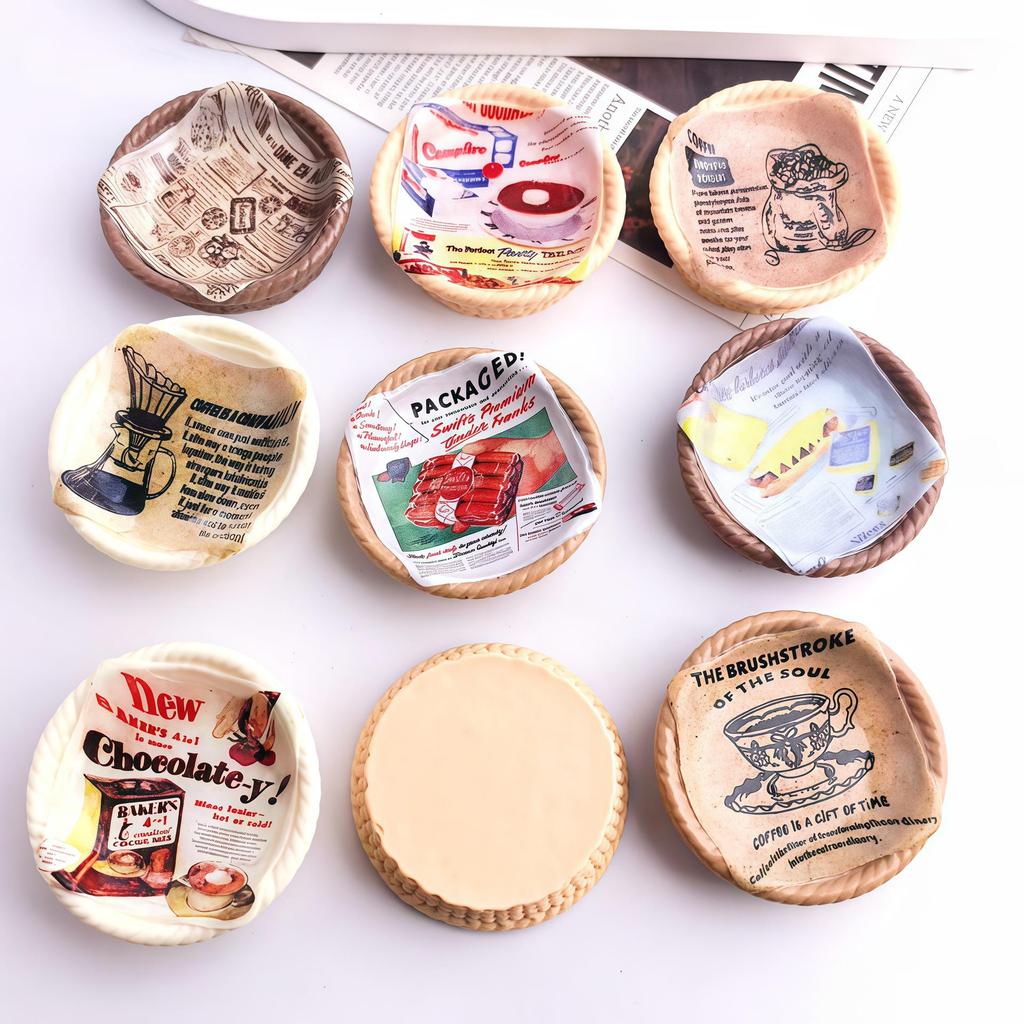 Creative DIY Resin Miniature Food and Newspaper Placemat Ornaments
