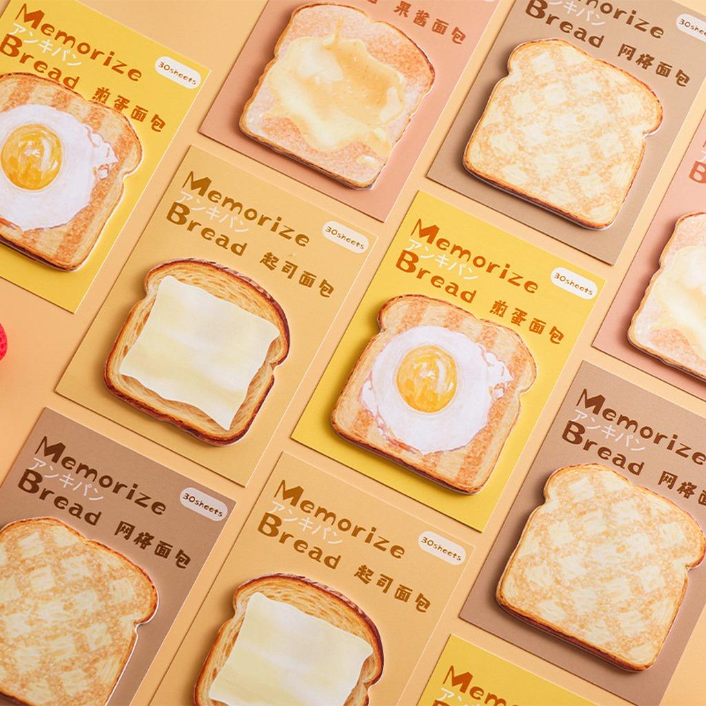 Bread Themed Memo Pad Self-Adhesive Decorative Memo Pad Bread Memo Pad Cute For Daily Reminder Fridge Message Note Marking