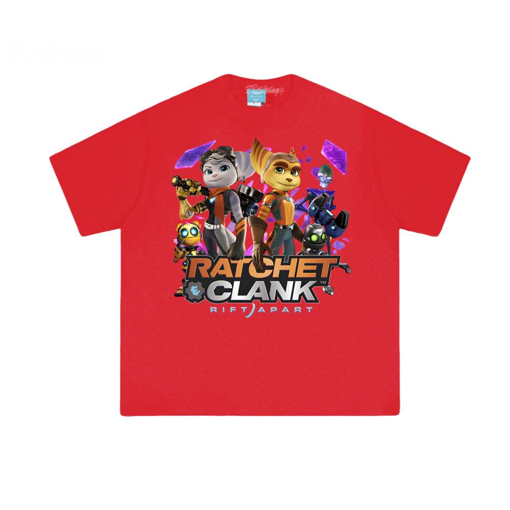Koszulka Ratchet & Clank Rift Apart 100% Bawełna Nadruk Gra Strzelanka Okrągły Dekolt Koszulka Letnia Wysokiej Jakości Wygodne Topy