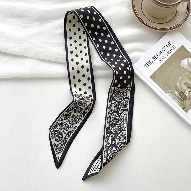 New Luxury Brand Model Small Silk Scarf Women Hair Band Bag Handbag Handle Ribbon Scarf Band Neck Scarves Neckerchief