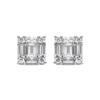 Luxenter 925 Sterling Silver and Zirconia E Earrings with Rhodium Finish-Rakna