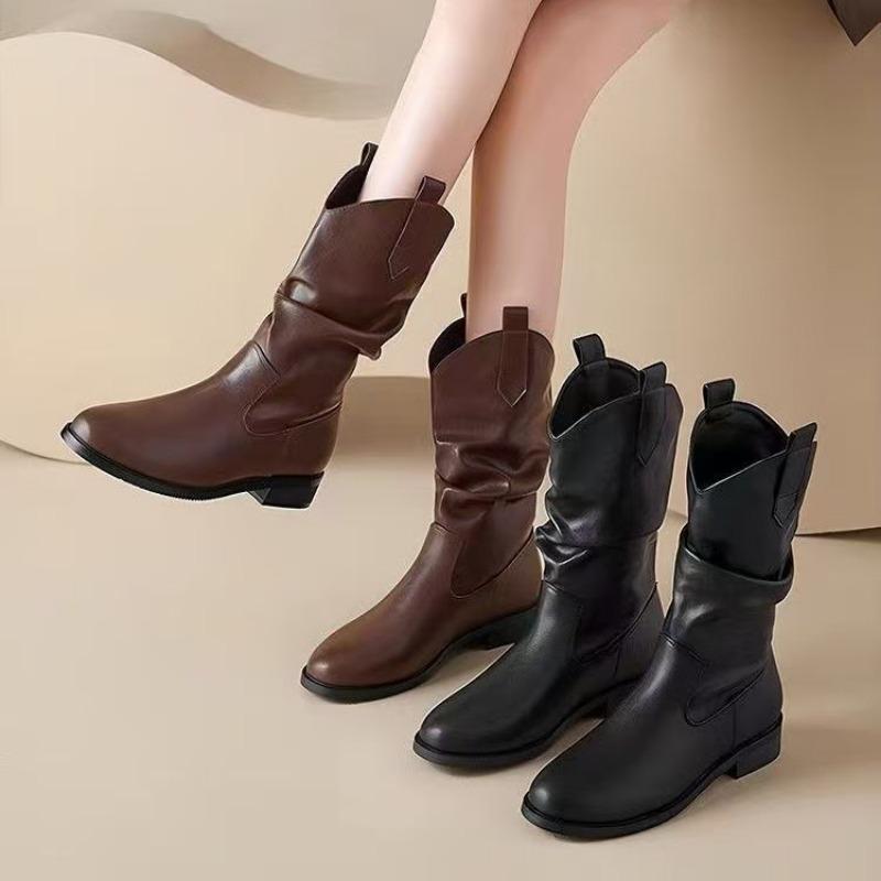Neue Vintage Plateau Schwarze Martin Stiefel Damen Herbst Merad Western Cowboy Stiefel Mode Stiefel Damen