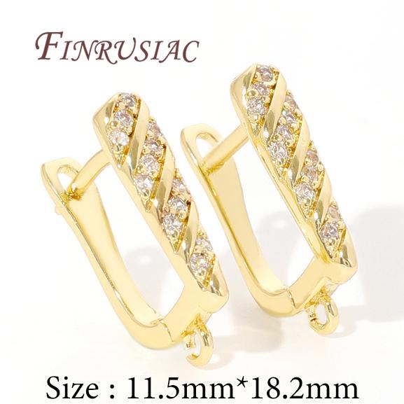 18K Real Gold Plated Earring Fixtures,Earwires Fasteners For Earrings,DIY Jewelry Making Supplies,Luxury Earrings Accessories