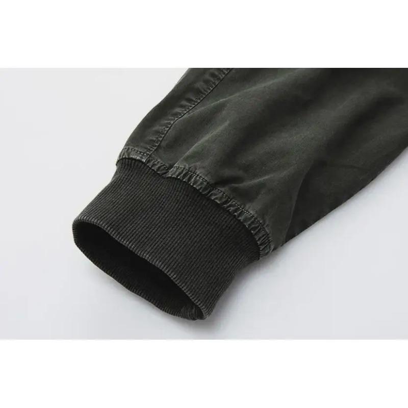 Men Casual Joggers Solid Color Pants Men Cotton Elastic Trousers Military Style Army Cargo Pants