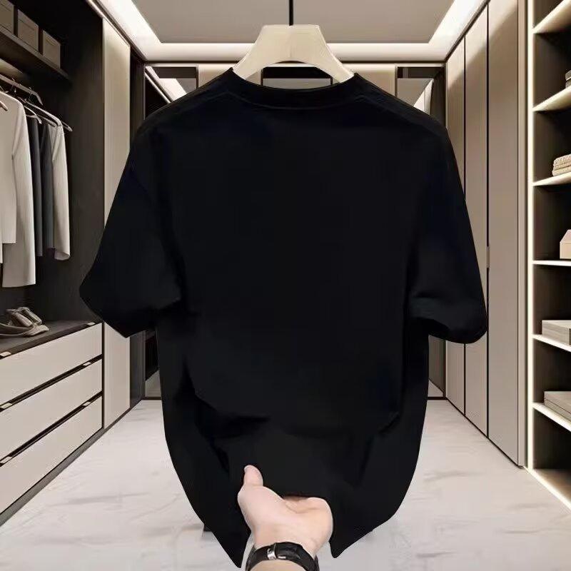 American Style Casual Cotton Letter Print Loose Short Sleeve T Shirt For Men