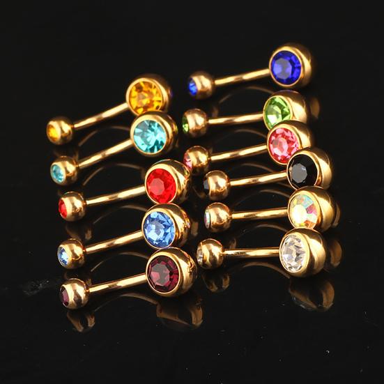 Stylový kroužek na pupík, galvanicky pokovený, unisex jemný