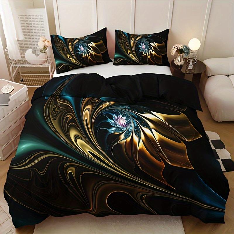 

Modern Abstract Marble Bedding Set Breathable All-Season Duvet Cover With 2 Pillowcases Machine Washable Home Dorm Decor 135X200cm