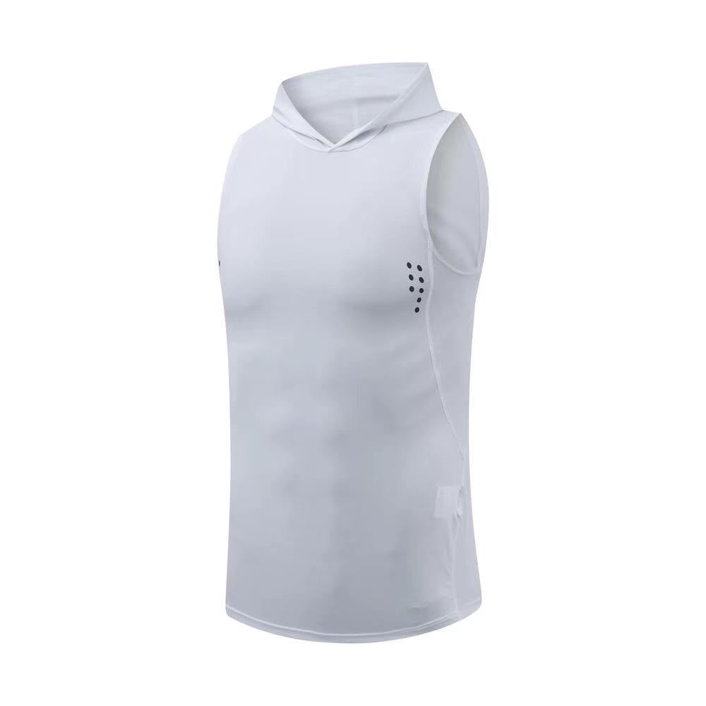 Men's Quick-Dry Hooded Sleeveless Running Vest - Breathable Fitness Top