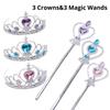 Non-Toxic 6Pcs Rhinestone Tiara Crown And Magic Wand With Glitter Crystal Head Hoop Jewelry Hair Accessories For Children Teens Birthday Gift