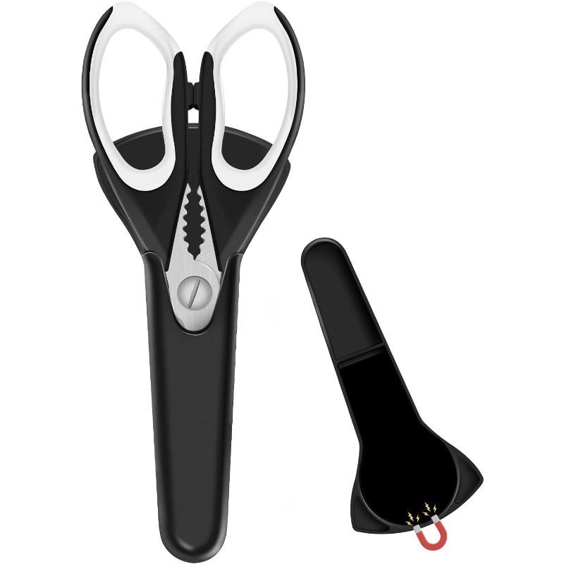 

1/2 упаковки кухонных ножниц, кухонные ножницы, многофункциональные нескользящие острые ножницы из нержавеющей стали, кухонный помощник также подходит для ножниц для птицы 1pcs-white