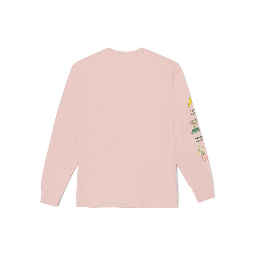 Vans Orange Print Crew Neck Long Sleeve T-Shirt Women Tops Smoke-Pink VN0007AMBQL