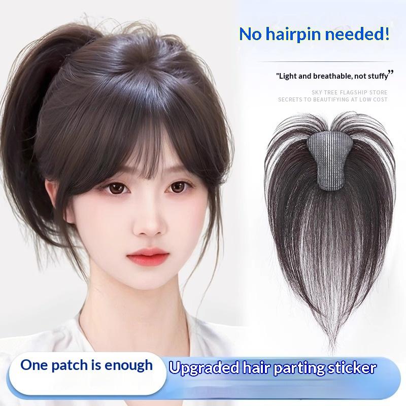 Real Human Hair Women's Toppers with No Show Seam Stickers for Instant Hair Volume and Repair Daily