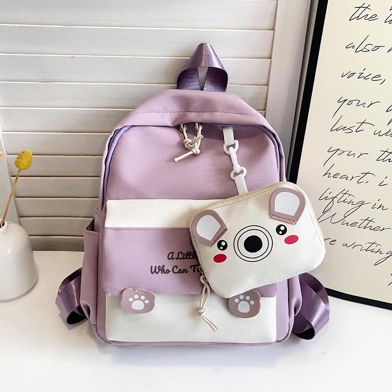 New Children's Backpack Cartoon Cute Children's Schoolbag Kindergarten Two-piece Set Splicing Small Backpack
