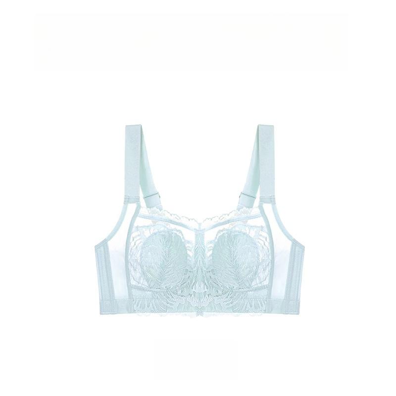 BH i stor storlek för kvinnor på sommaren Tunn spets Sexig BH Anti-häng Justerbar accessoar Bröst-BH